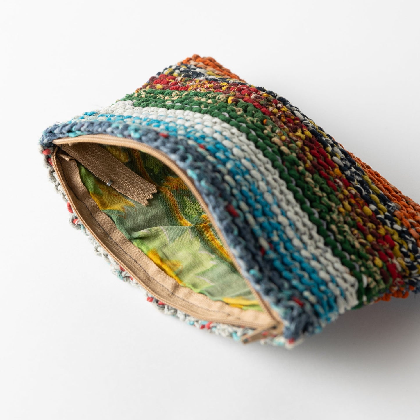 Bag drop in/cosmetic knit sari/mtl 8Wx5H asst