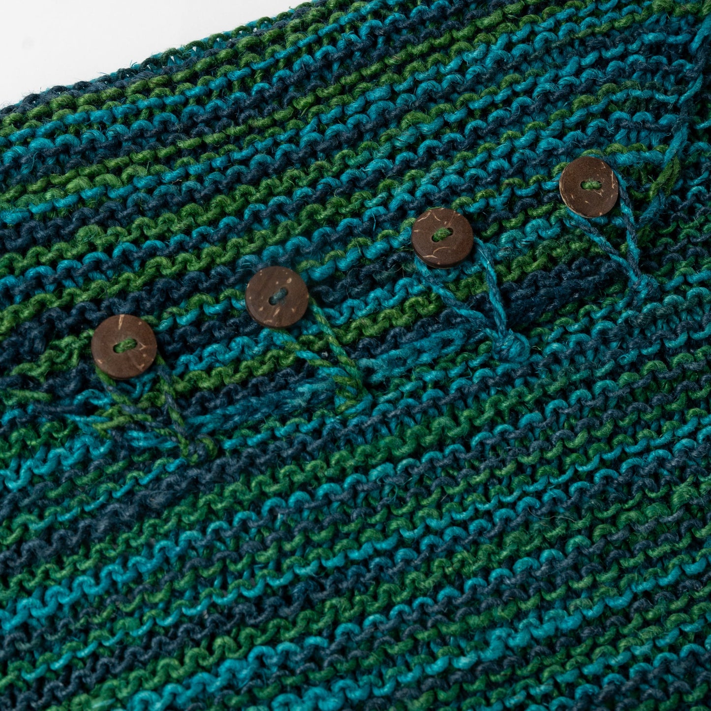 Bag crossbody knit hemp 10Wx8H blue/green