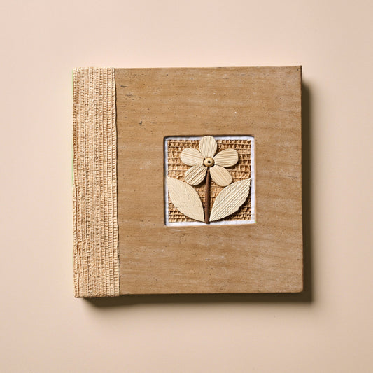 Journal sq w/flower ppr/b-leaf 7sq green/tan/asst