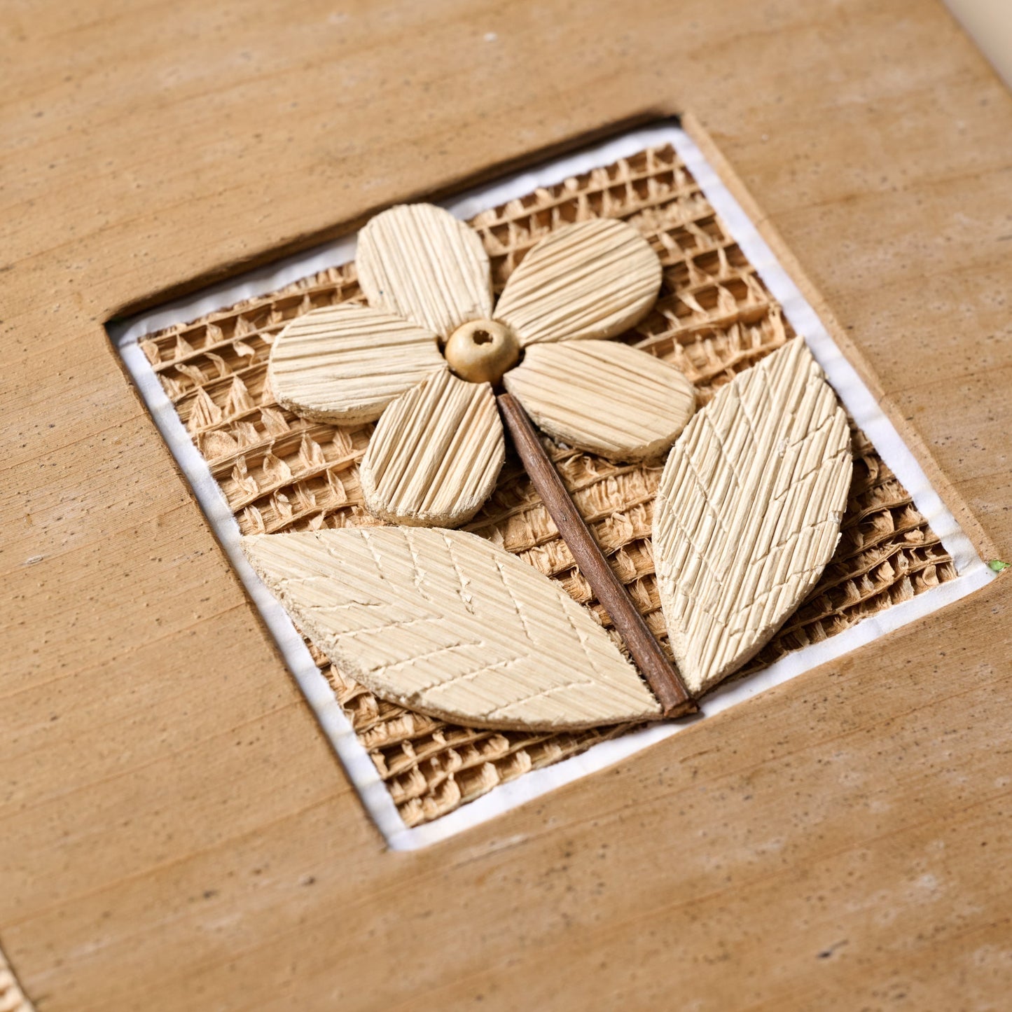 Journal sq w/flower ppr/b-leaf 7sq green/tan/asst