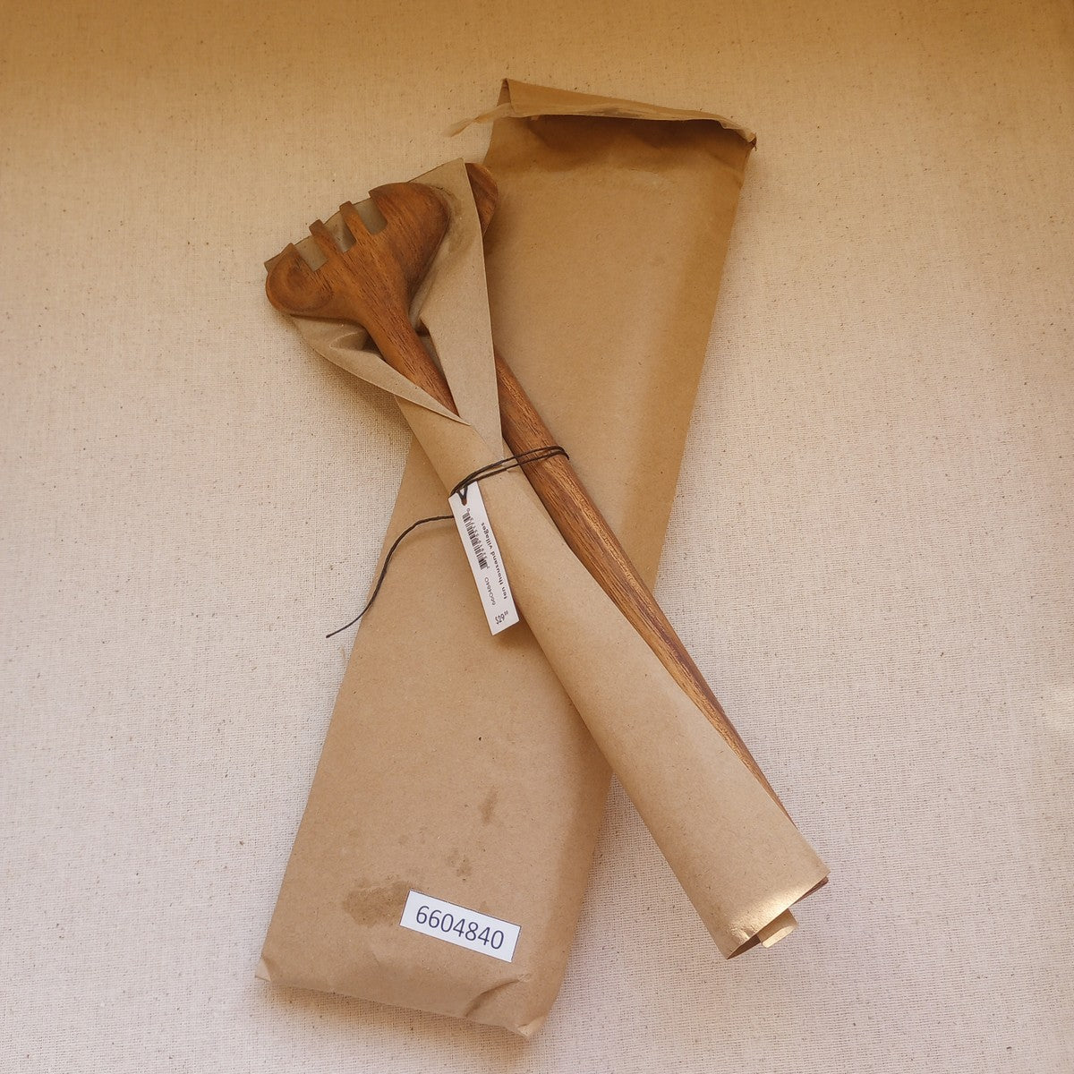 Salad servers long skinny S/2 albesia wood 12L nat