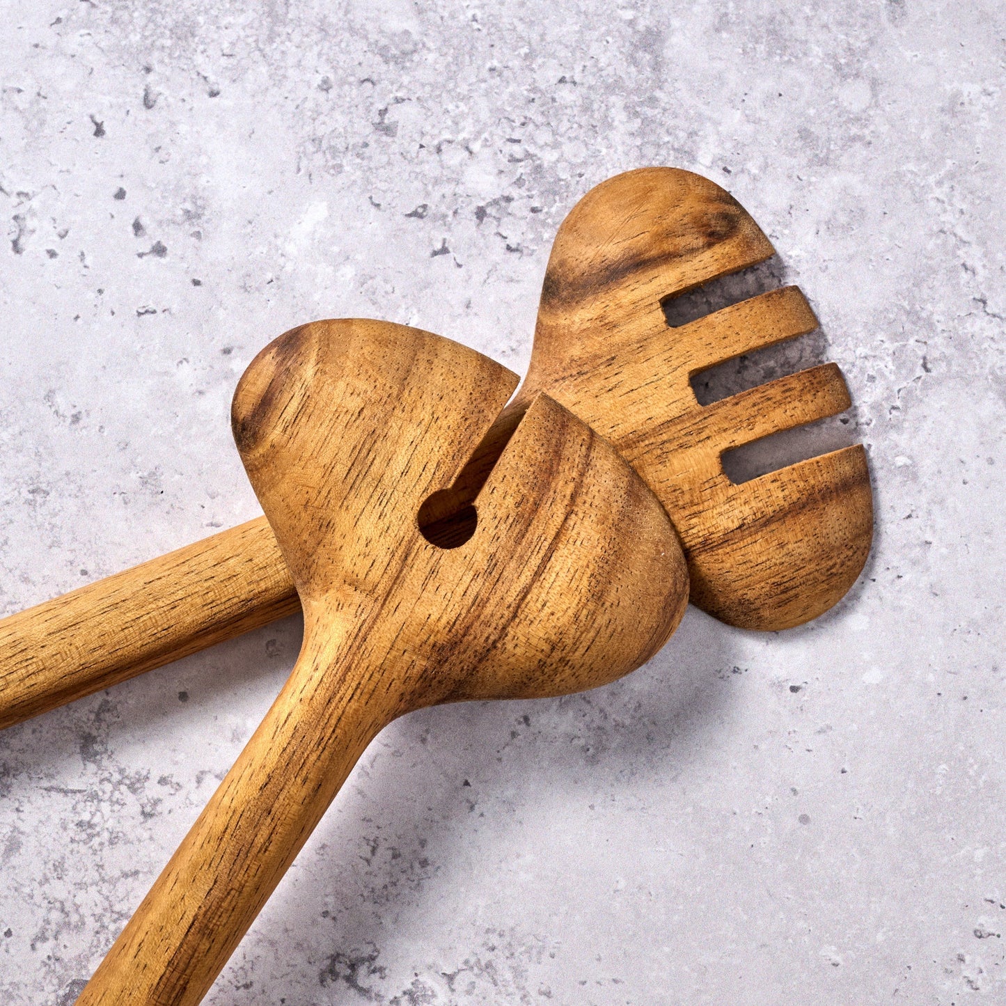 Salad servers long skinny S/2 albesia wood 12L nat
