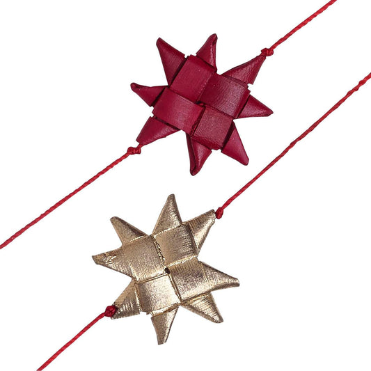Garland stars M/3 p-lf 14FT red/gold