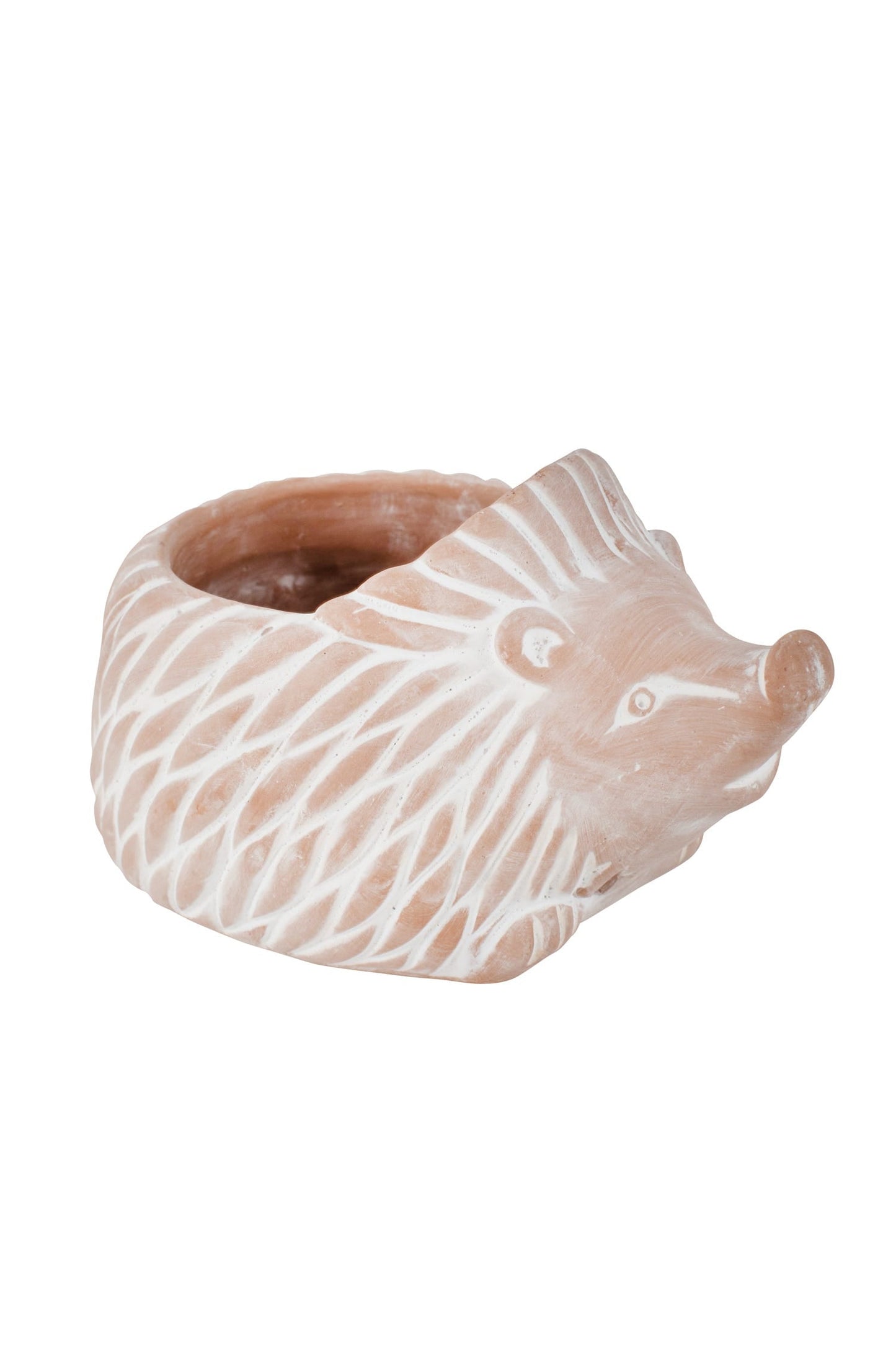 Planter hedgehog t-cotta 5H white wash