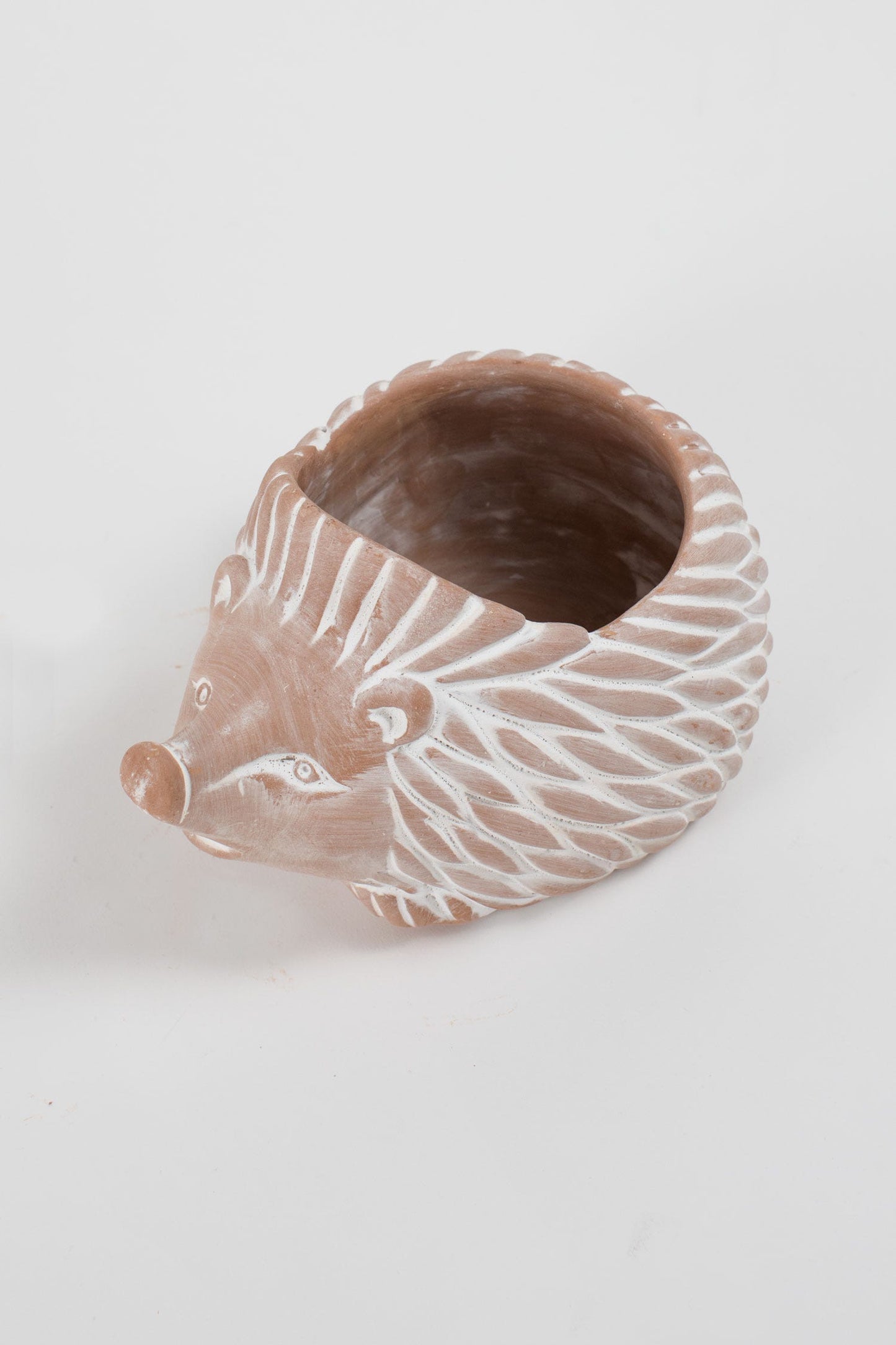 Planter hedgehog t-cotta 5H white wash