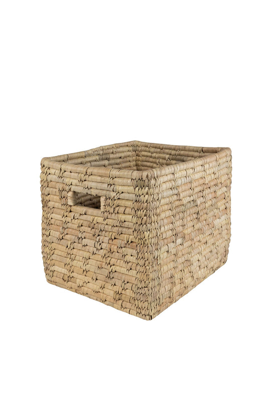 Basket storage palm leaf 13Lx11Wx10H nat