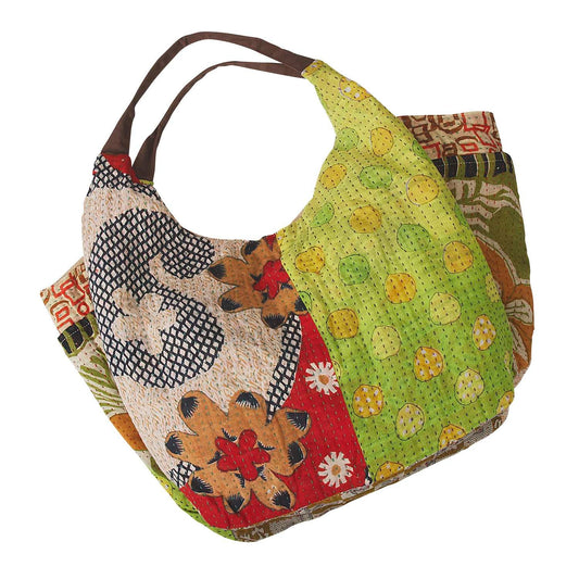 Bag slouchy recyc sari assorted