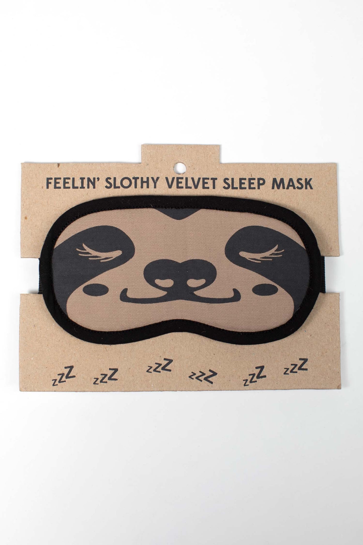 Sleep mask Slothy cotton/velvet 7Wx4 tan/black
