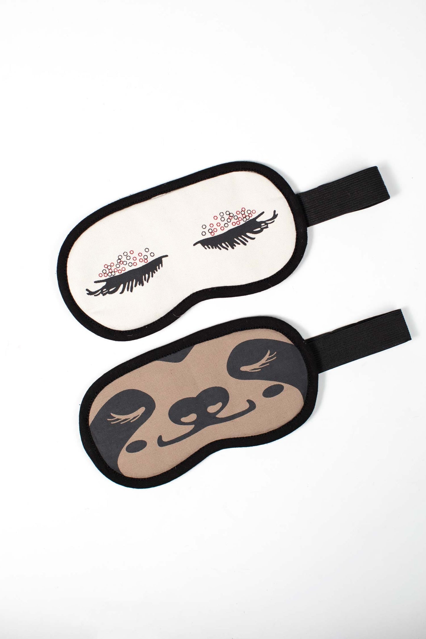 Sleep mask Slothy cotton/velvet 7Wx4 tan/black