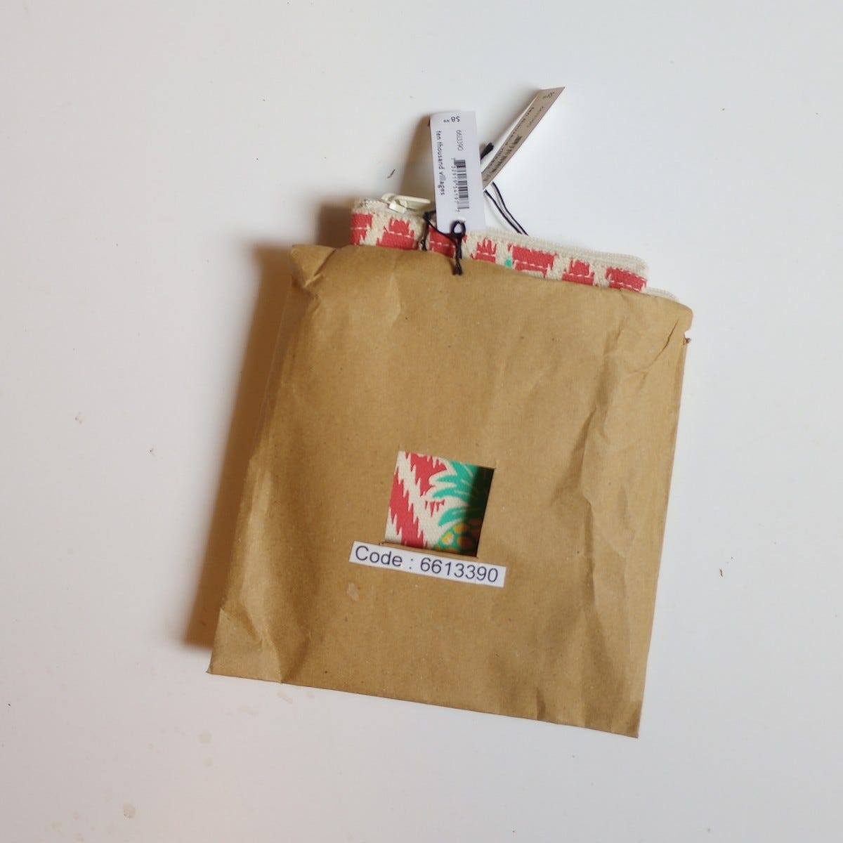 Coin purse pineapple M/3 cotton 4x4 aqua/coral/yel