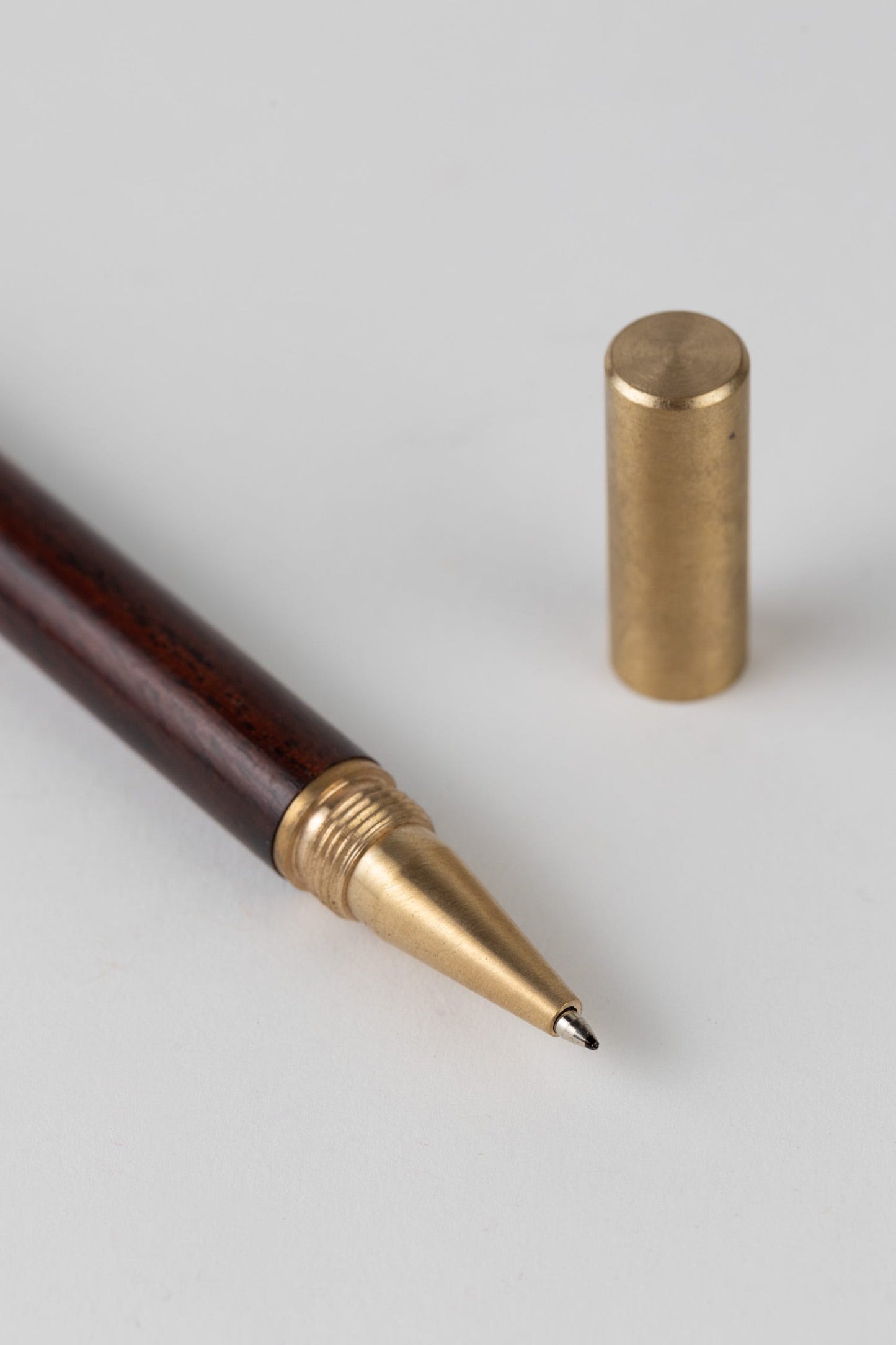 Pen w/gift box sheesham/brass 5.5L brn/gld/blk
