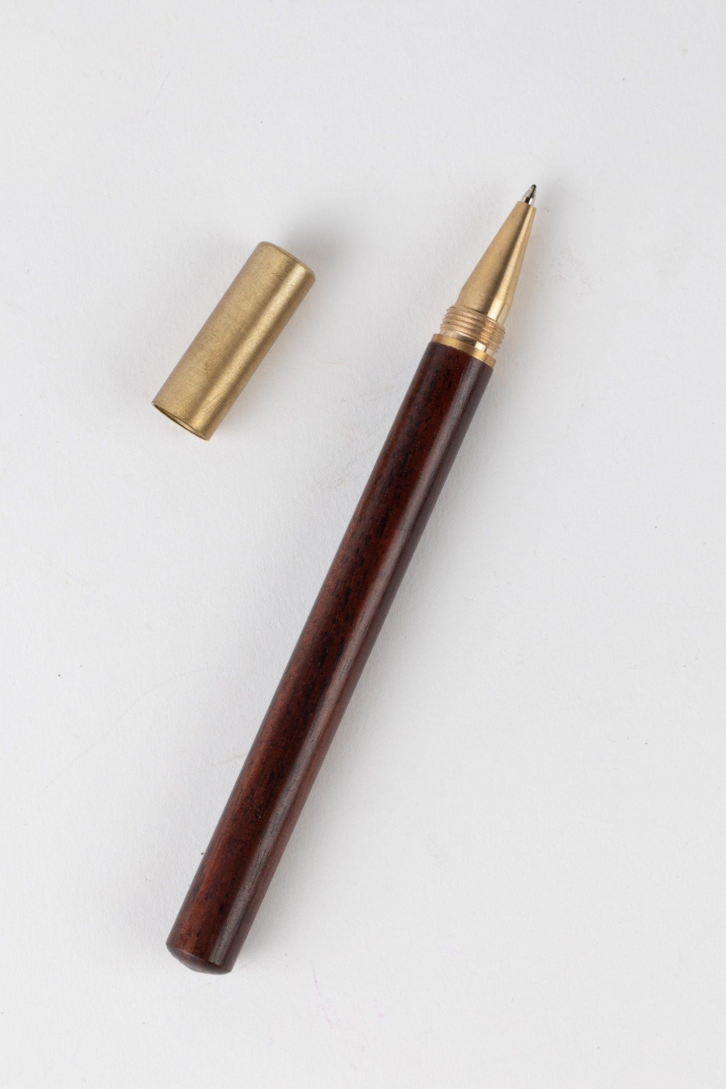 Pen w/gift box sheesham/brass 5.5L brn/gld/blk