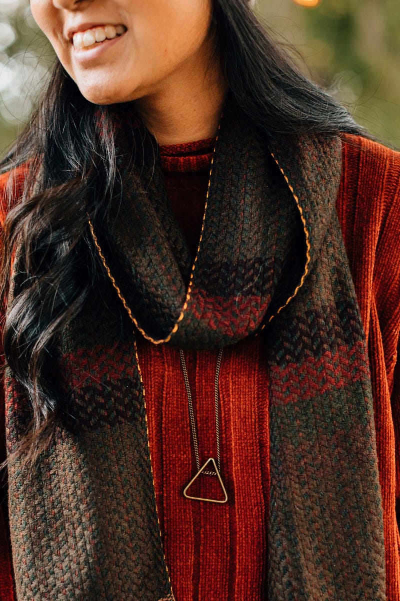 Necklace sliding triangle pend heavy chain 32L br