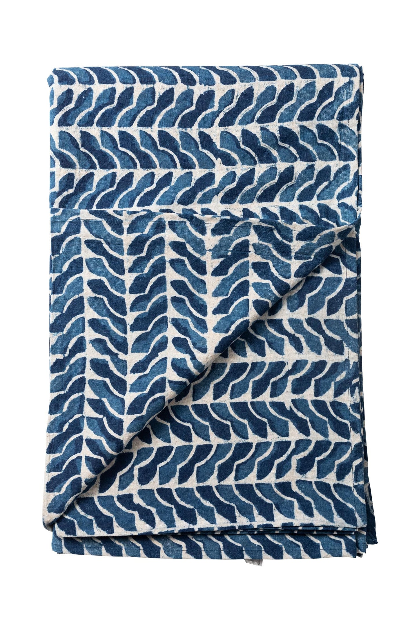 Tablecloth uniform geo pattern cttn 70x90 blu/wht