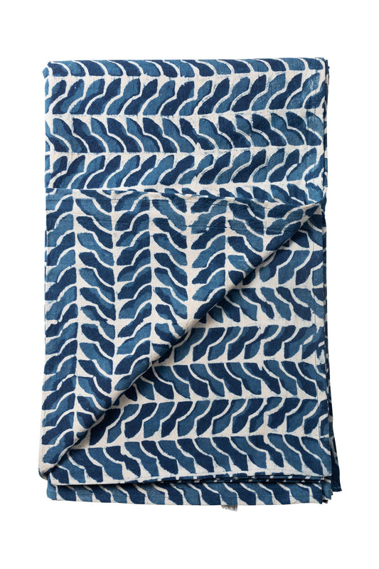 Tablecloth uniform geo pattern cttn 70x90 blu/wht