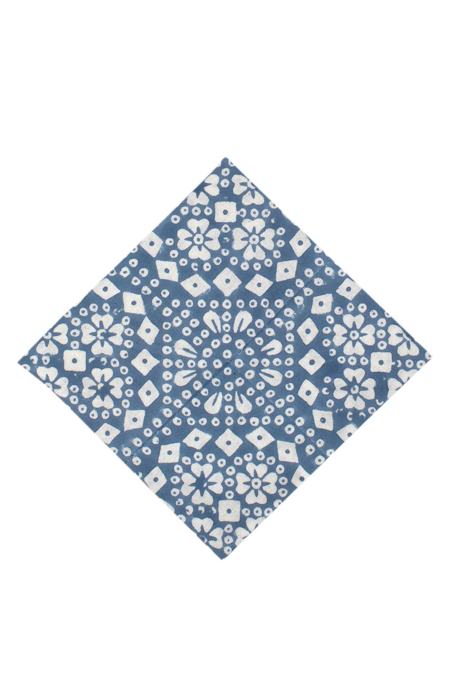 Napkin geo mosaic M/4 cotton 20x20 blue/white