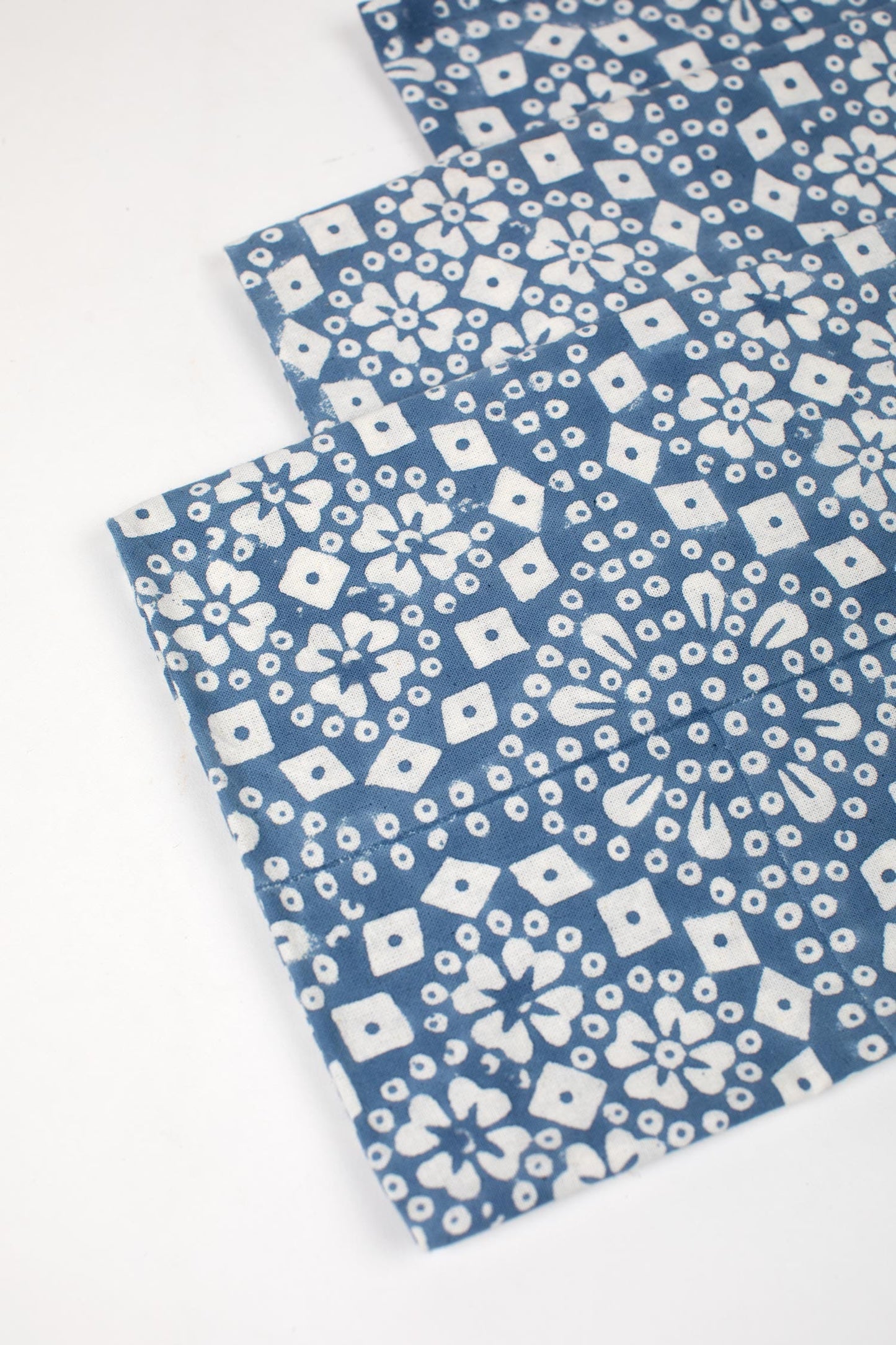 Napkin geo mosaic M/4 cotton 20x20 blue/white