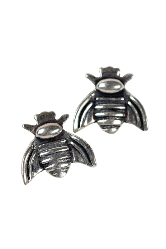 Earrings posts bee brass .5D silver