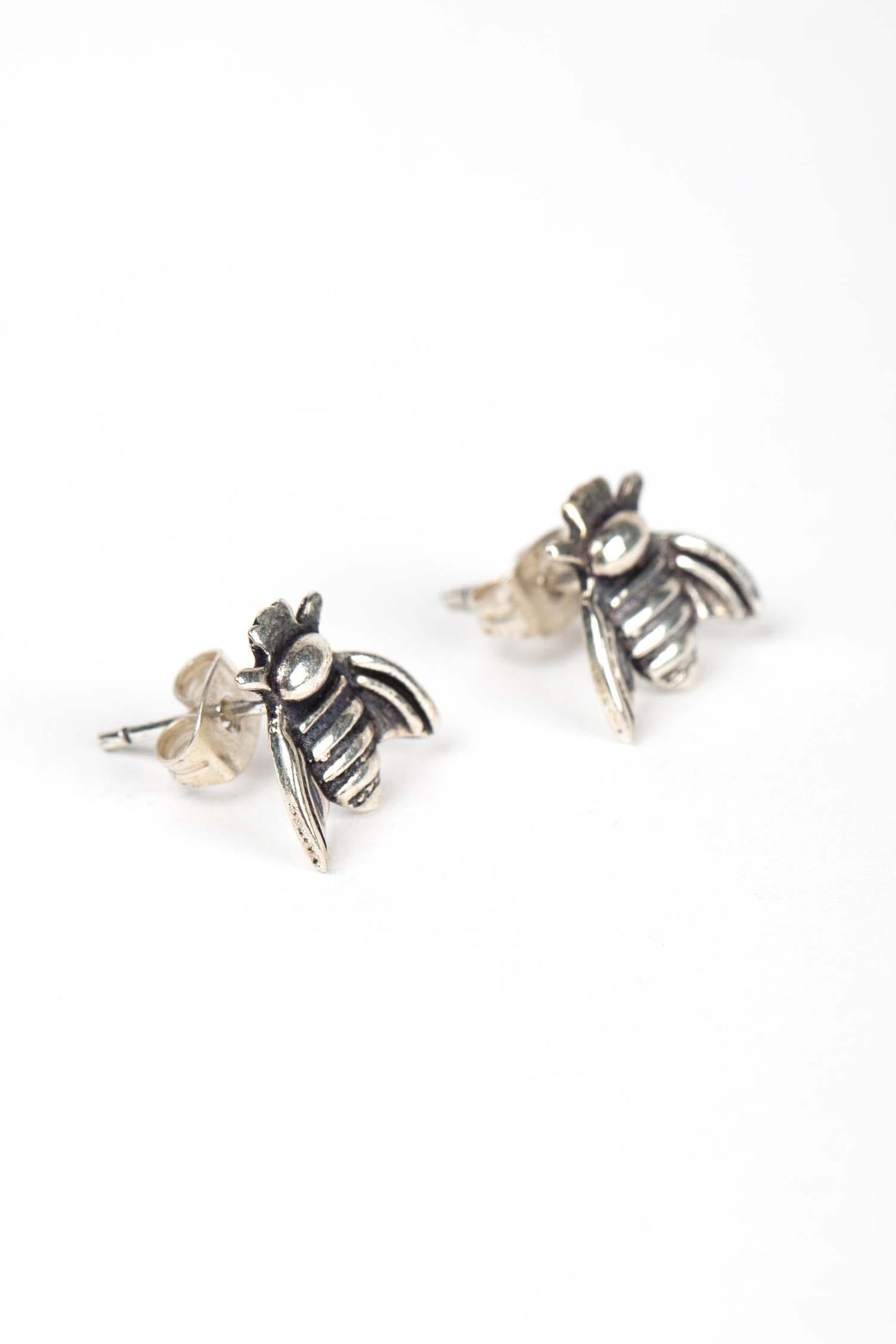 Earrings posts bee brass .5D silver