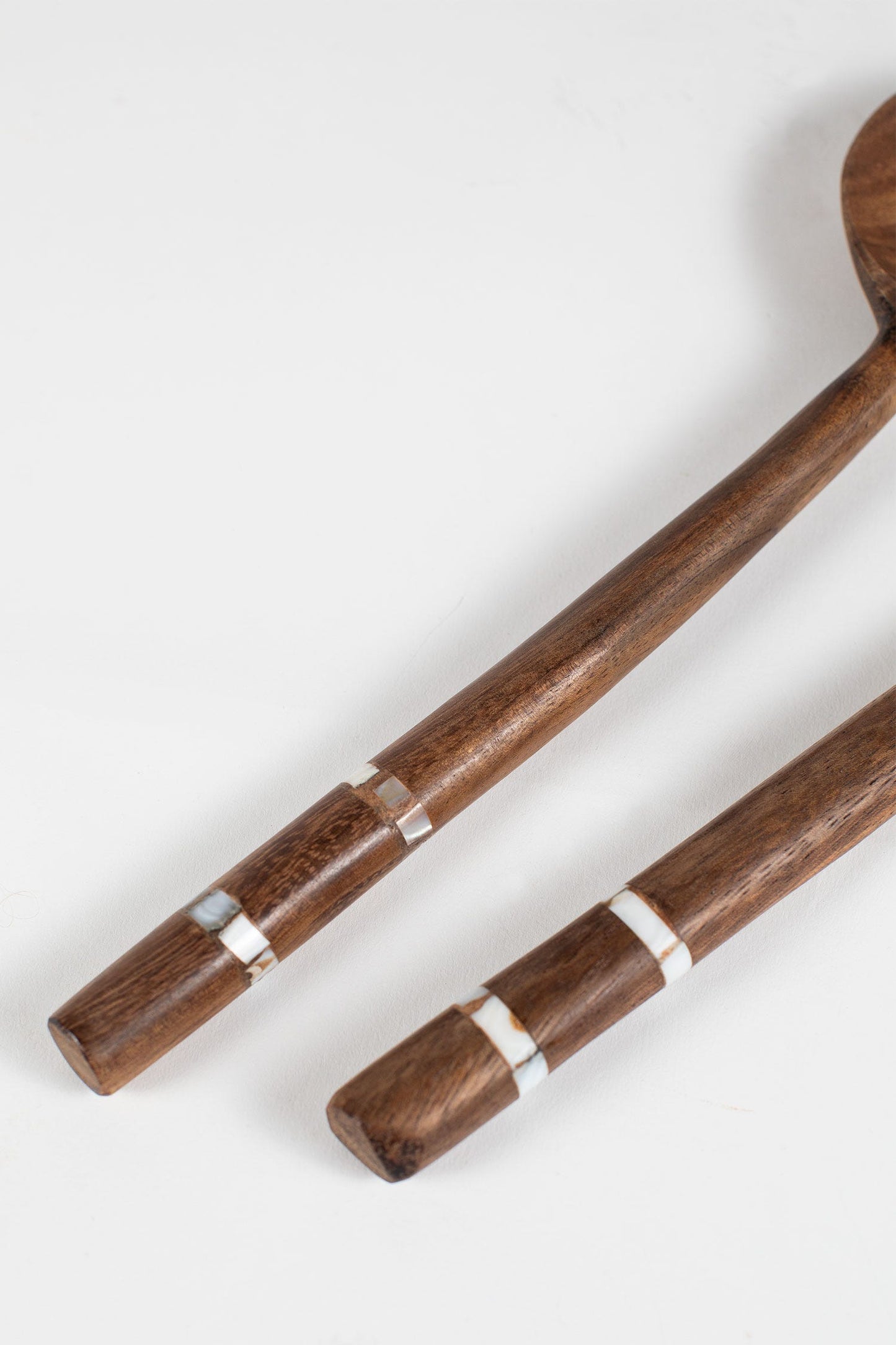 Servers spoon/fork inlay handle wood/shell 12L nat
