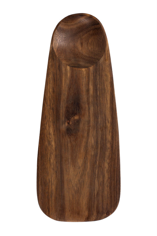 Serving board w/carved dip wood 12Lx4.5W natural