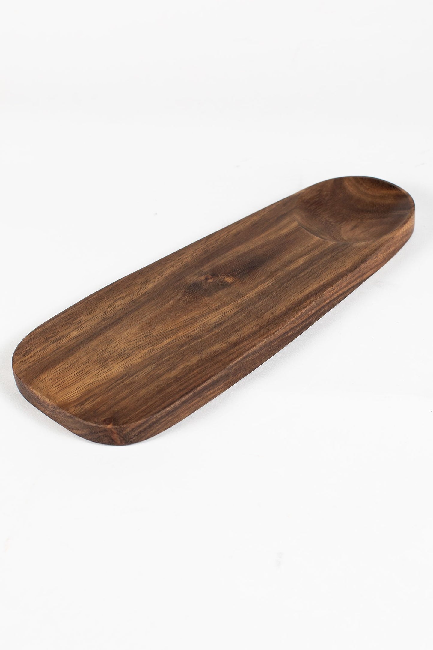 Serving board w/carved dip wood 12Lx4.5W natural