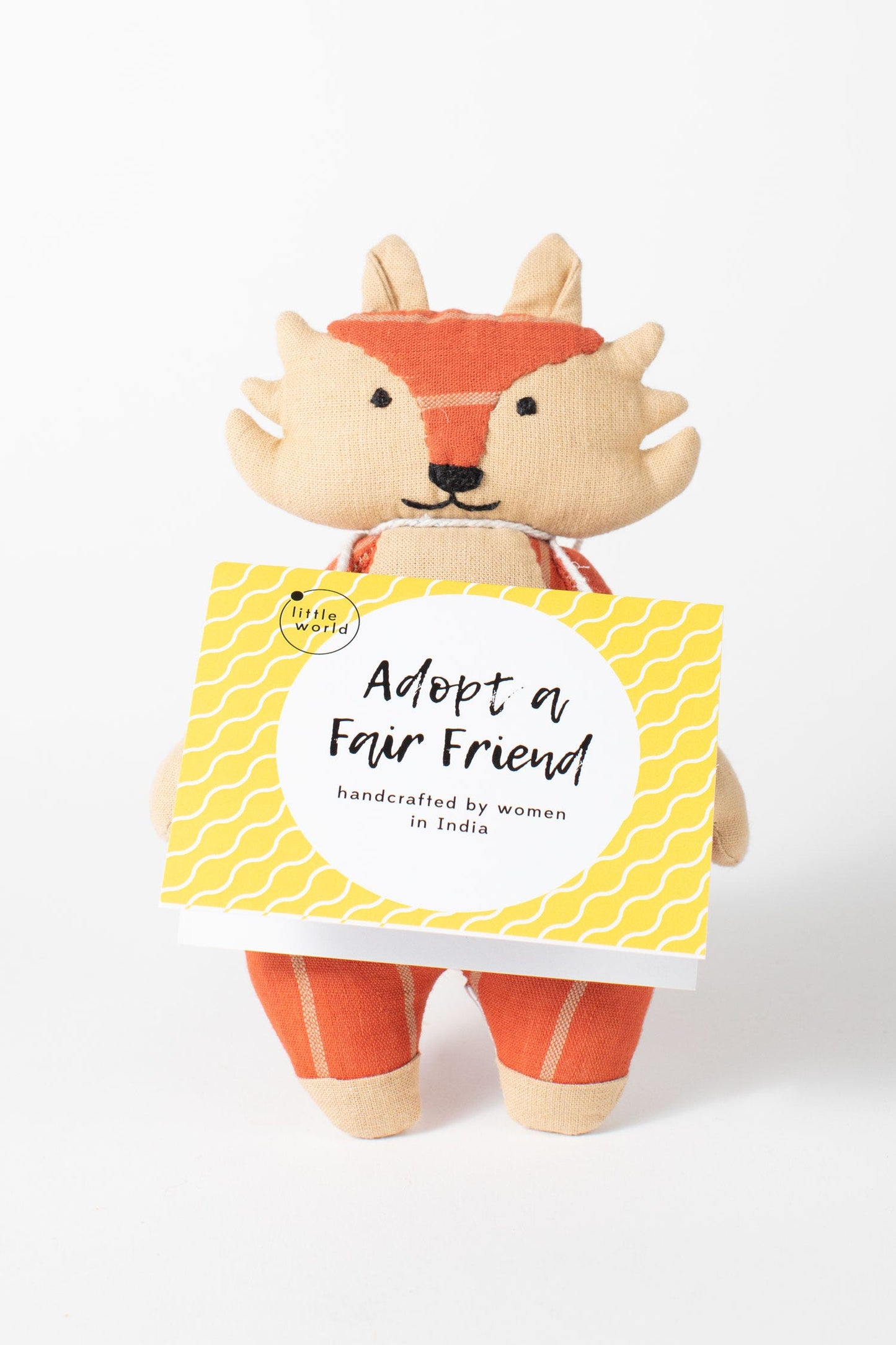 Fox w/adoption card stuffed cotton 7H tan/rust