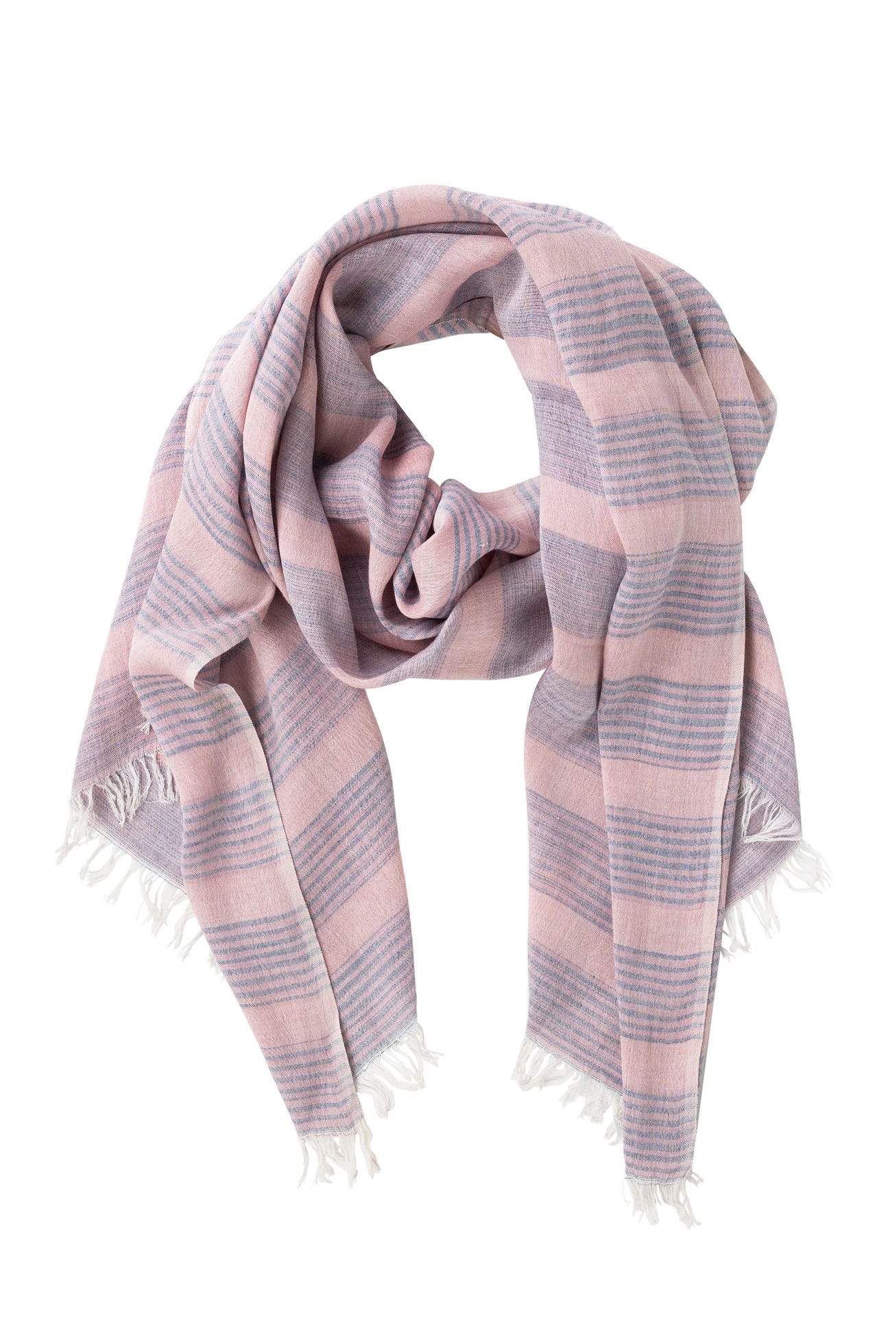 Scarf lightweight mini stripes bb 72Lx28W pk/blu