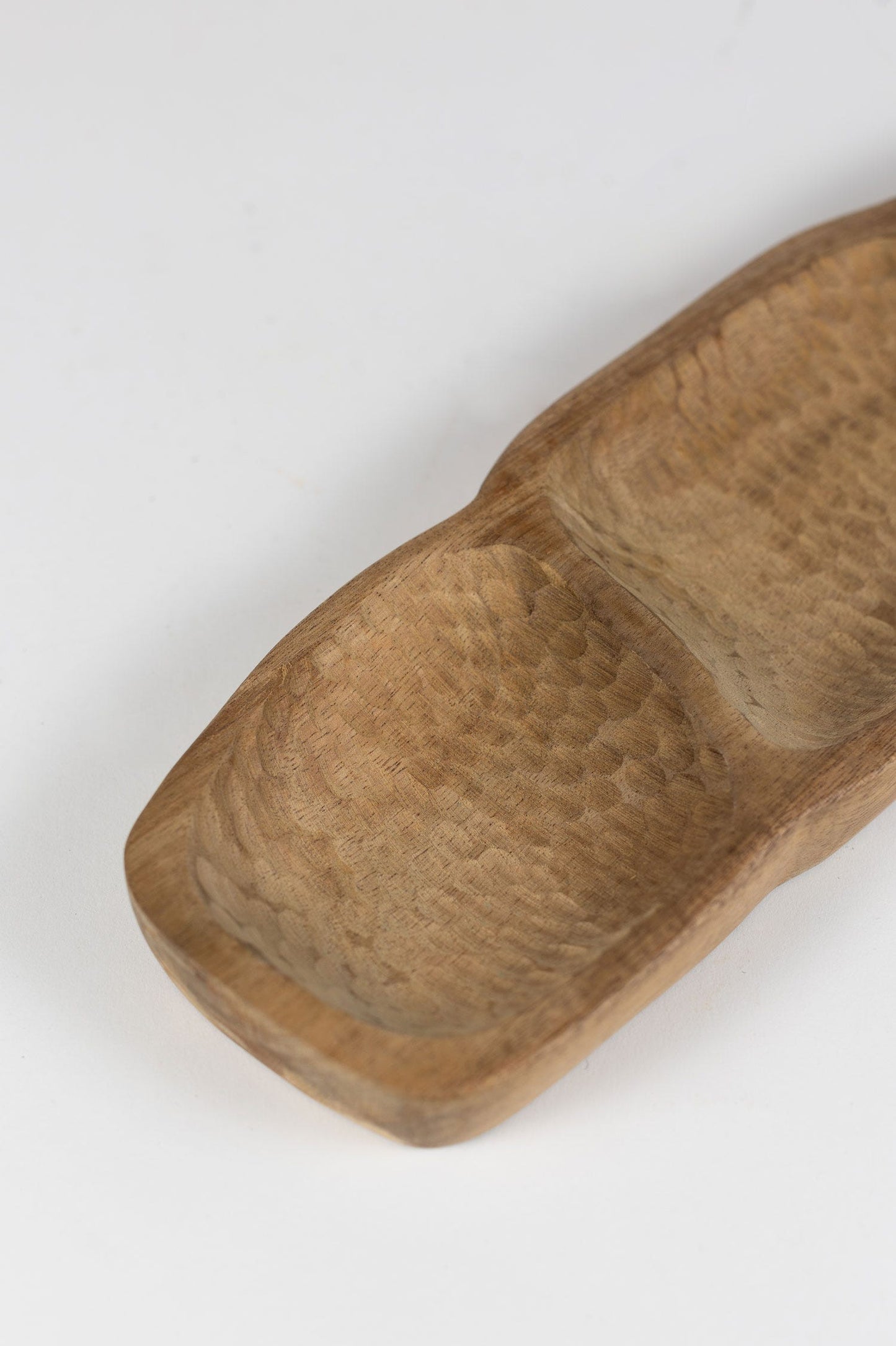 Tray 3 section textured wood 11Lx4W natural