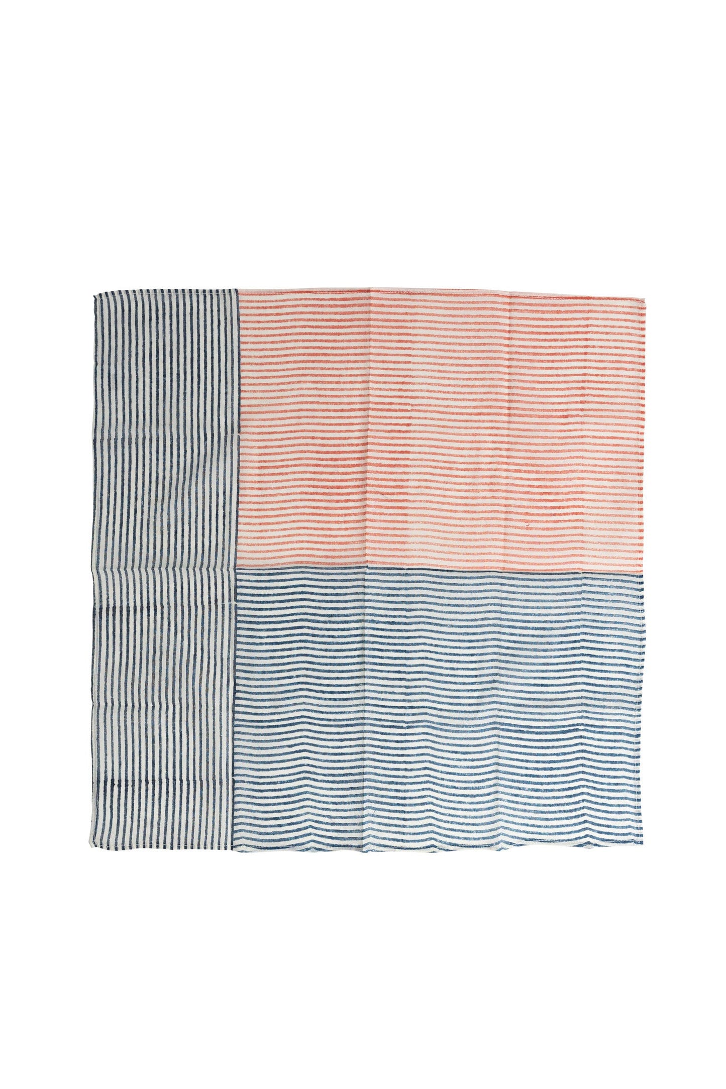 Scarf bandana paint stripes cttn 20sq wht/blu/rust