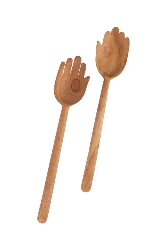 Salad servers good hands s/2 neem wood 13L natural