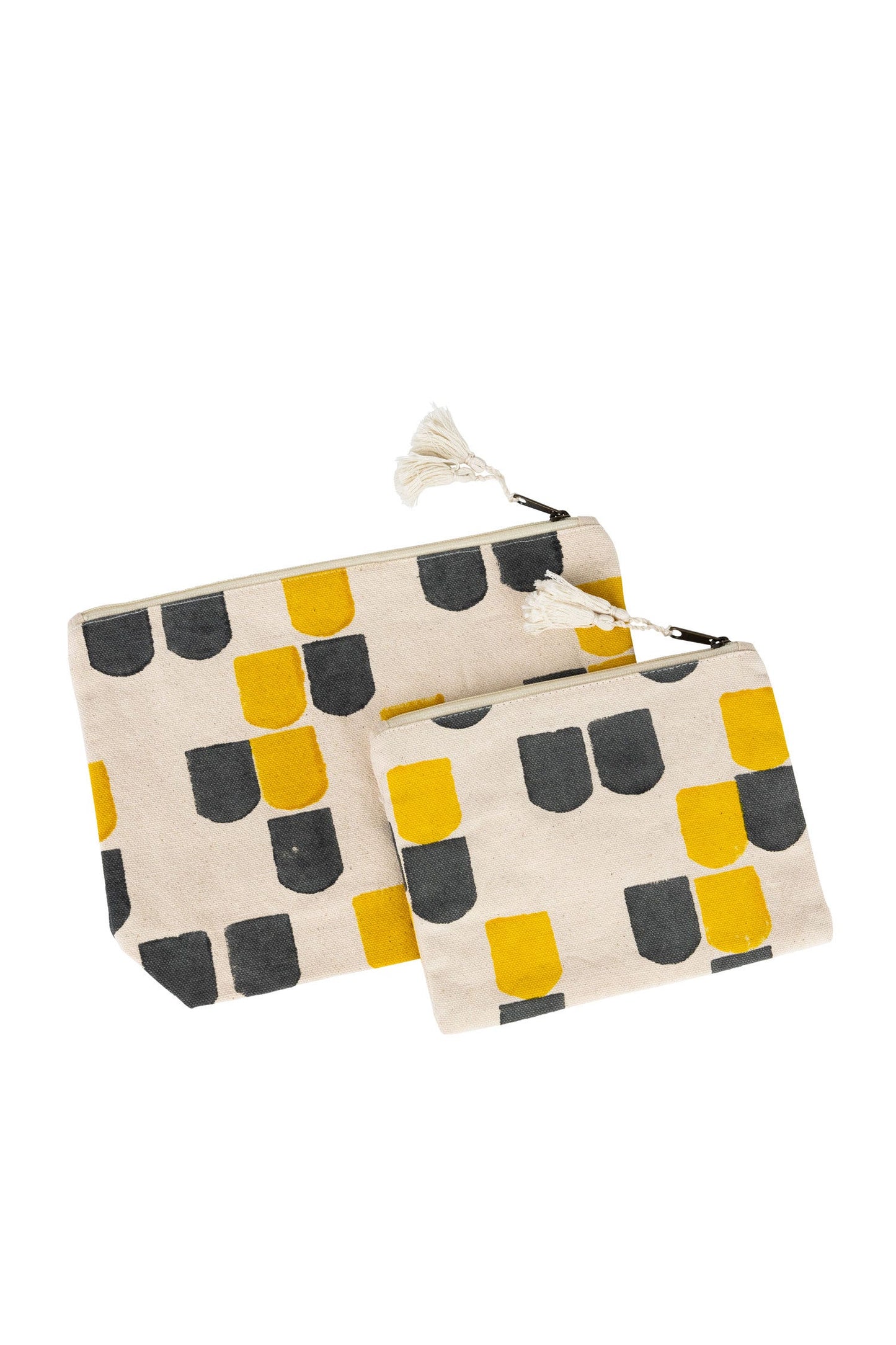 Bag drop in set/2 windows cttn 10W/7W crm/gry/yel