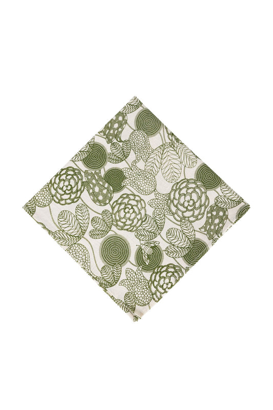 Napkin bountiful bee/flower M/4 cttn 20x20 crm/grn