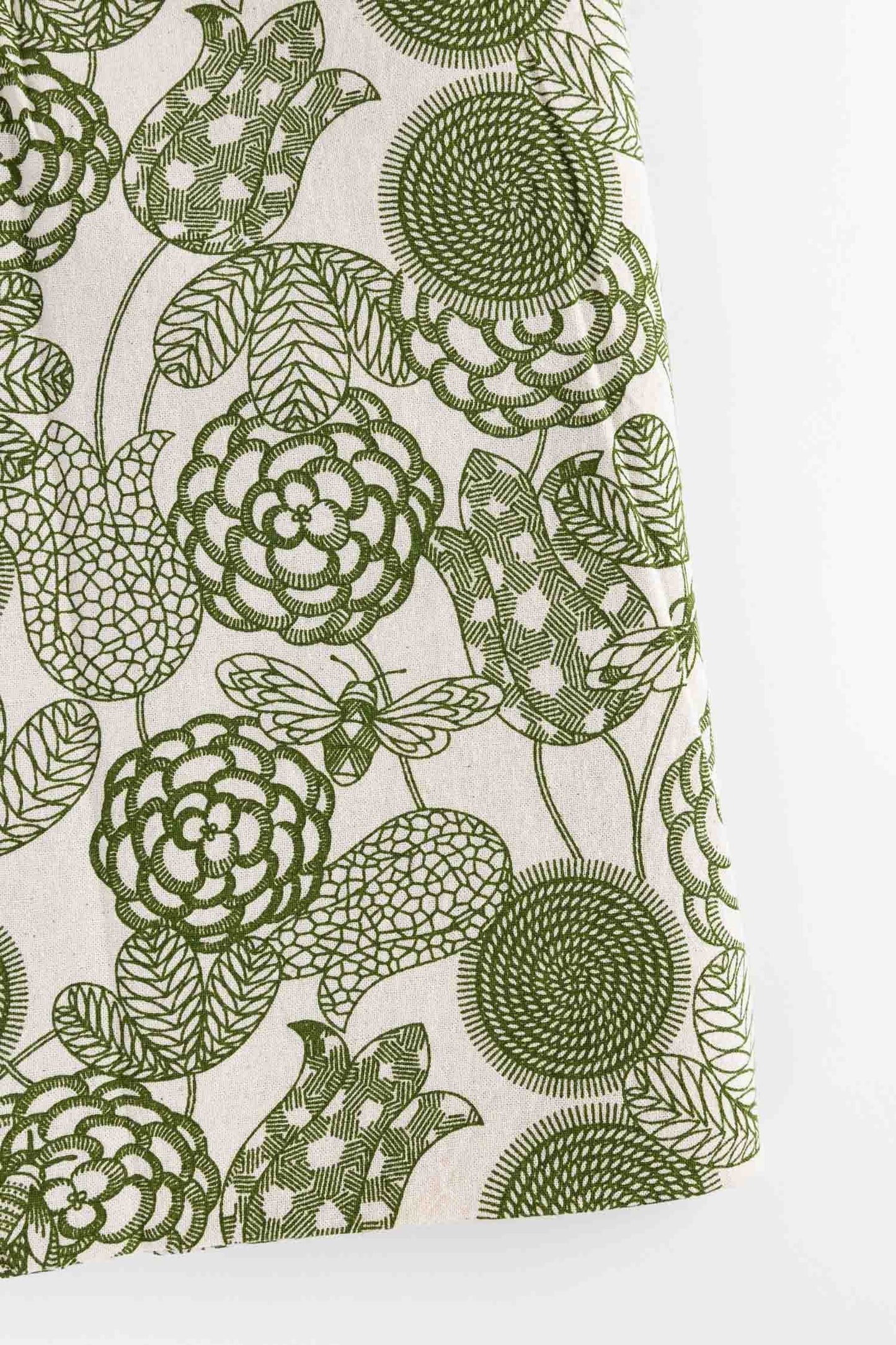 Napkin bountiful bee/flower M/4 cttn 20x20 crm/grn