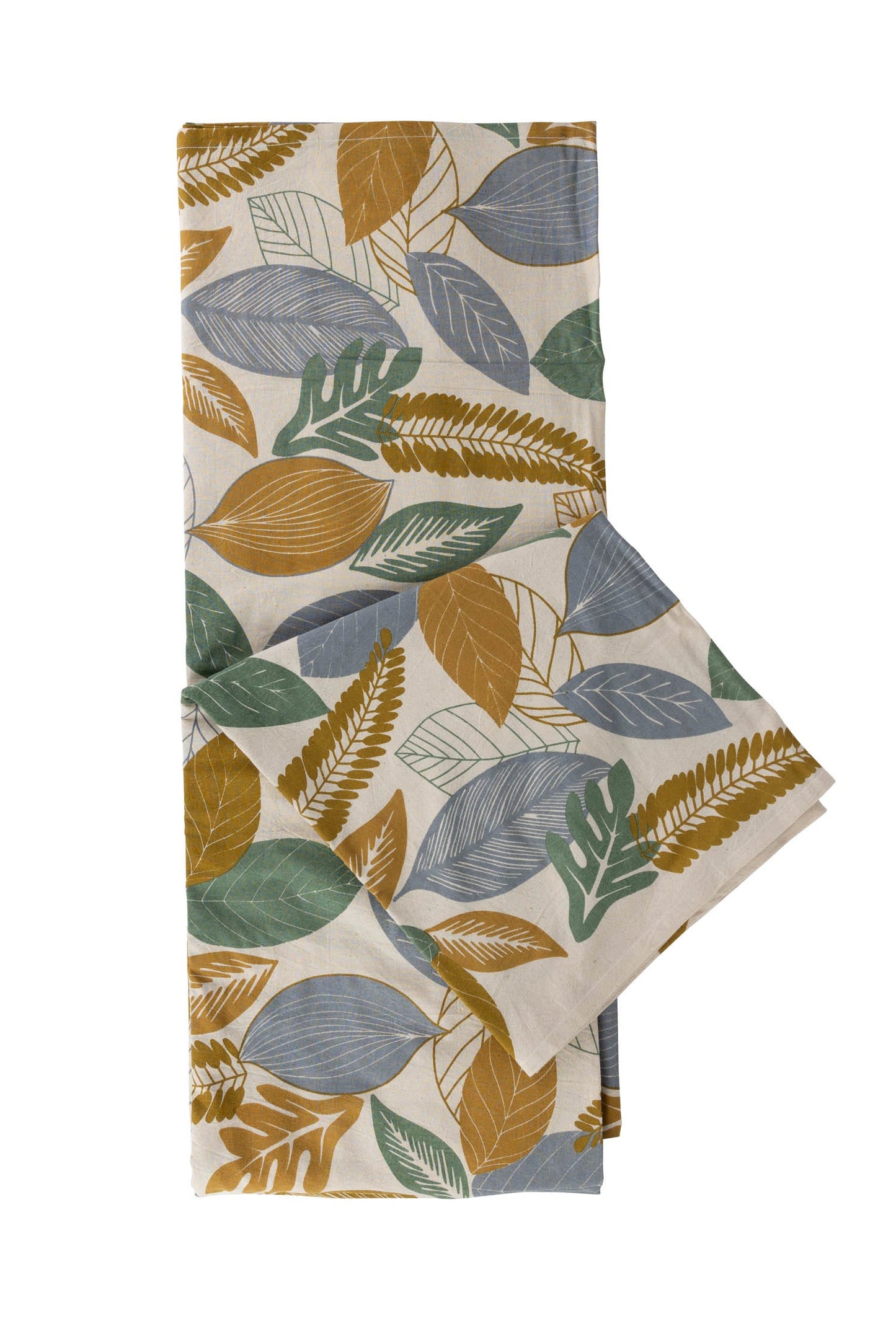 Tablecloth lg autumn leaves cttn 60x90 crm/gld/grn