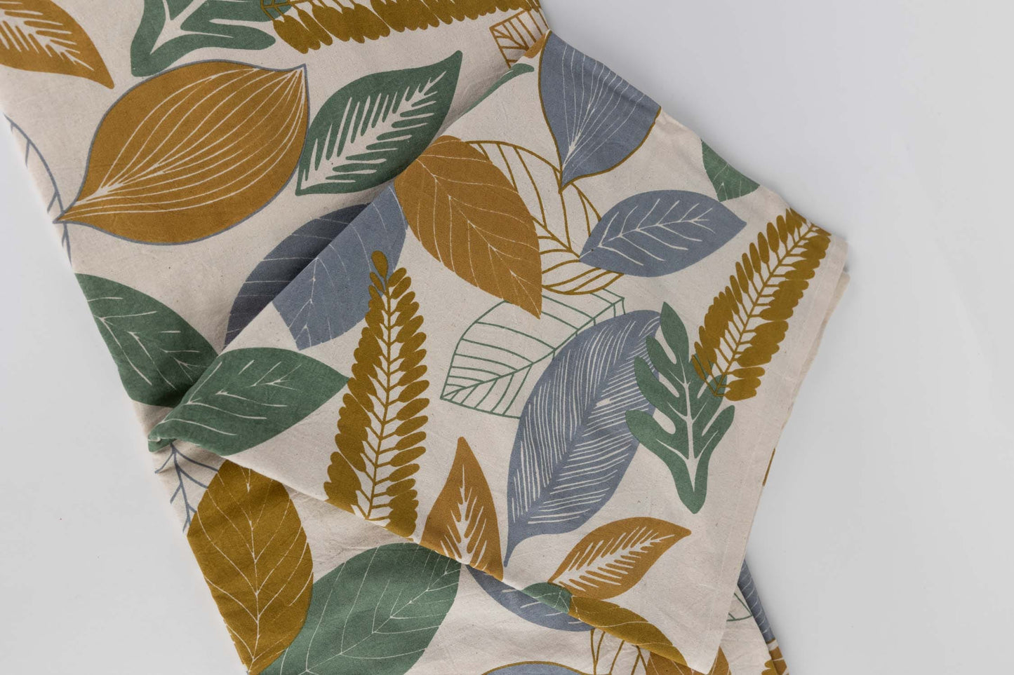 Tablecloth lg autumn leaves cttn 60x90 crm/gld/grn