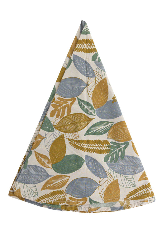 Tablecloth lg autumn leaves cttn 60D crm/gld/grn