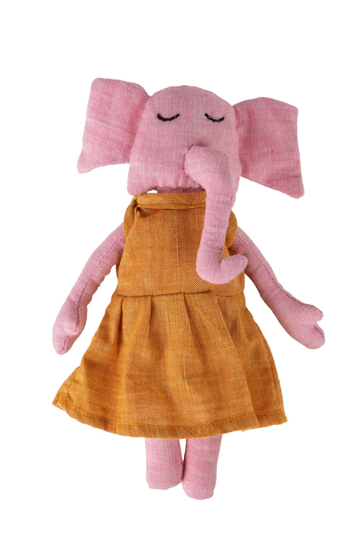 Elephant w/dress/adoption card cotton 7H pink/orng