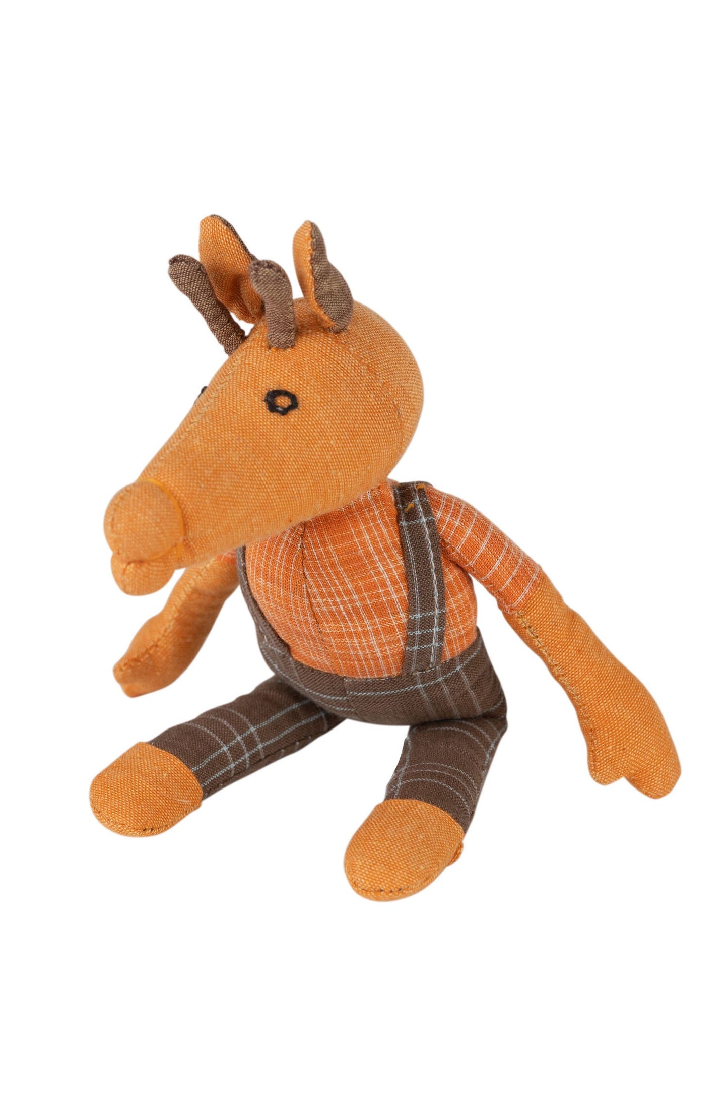 Giraffe w/adoption card stuffed cotton 7H orng/brn