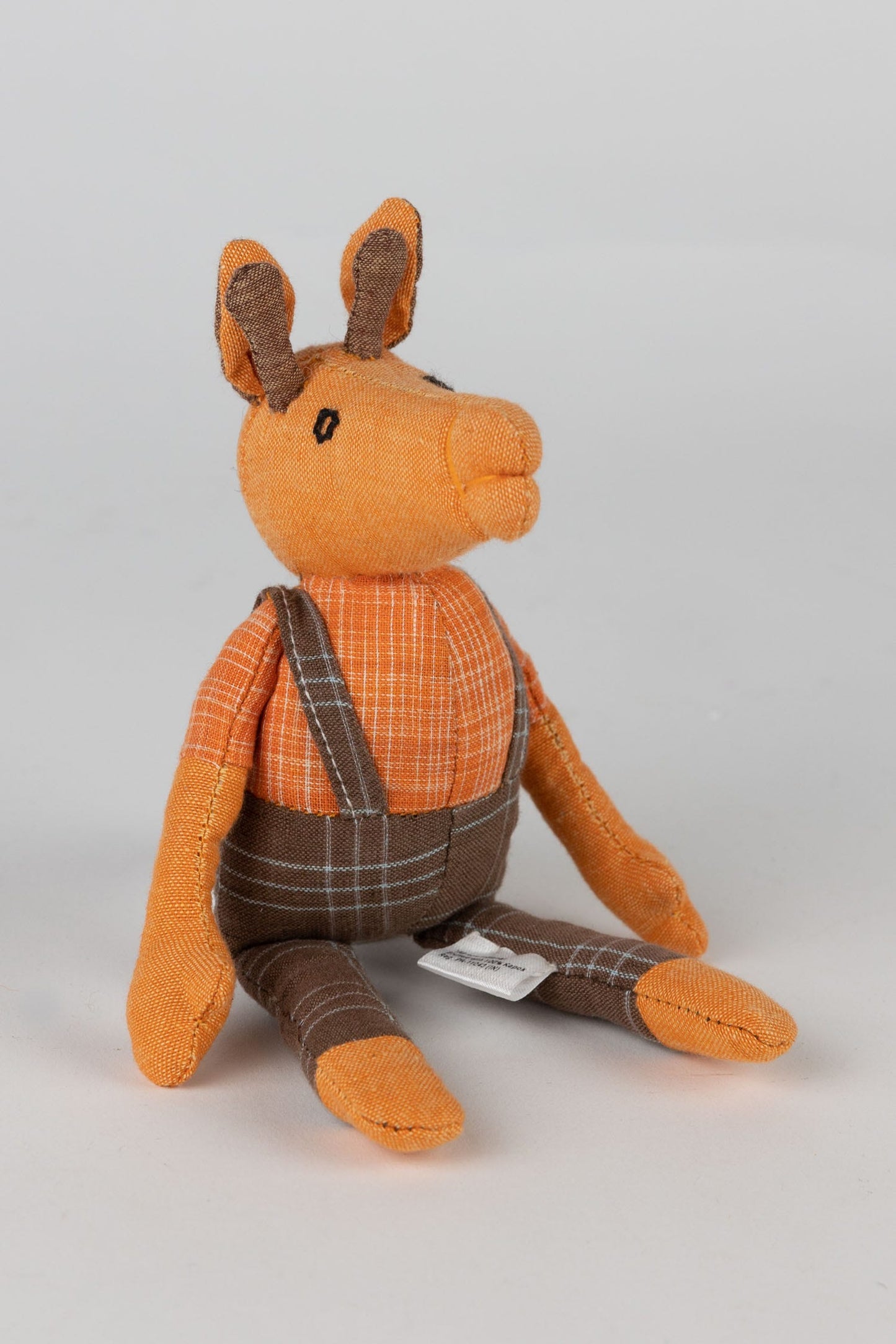 Giraffe w/adoption card stuffed cotton 7H orng/brn