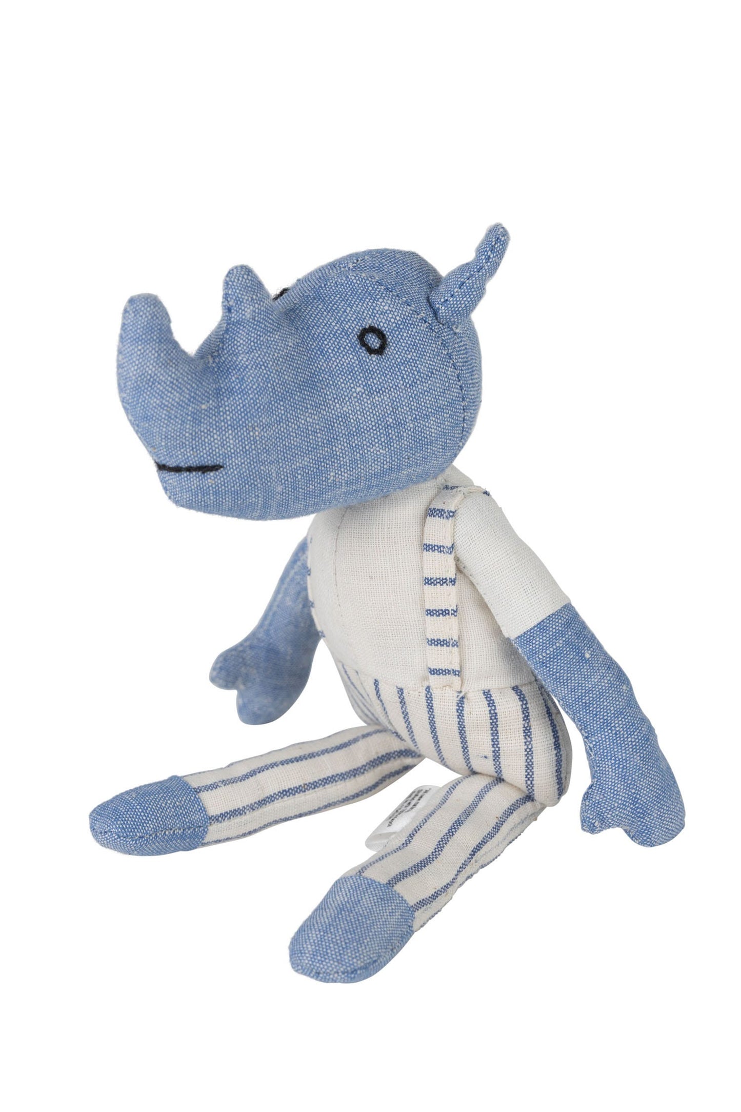 Rhino w/adoption card stuffed cotton 7H blue/white