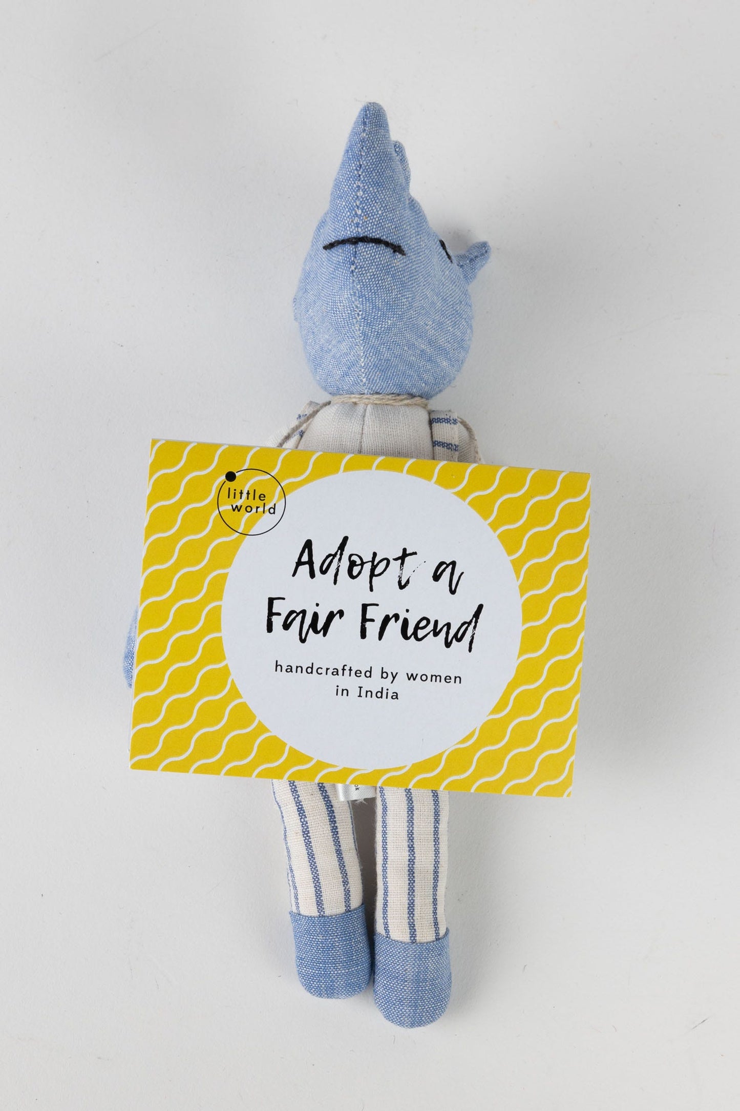 Rhino w/adoption card stuffed cotton 7H blue/white
