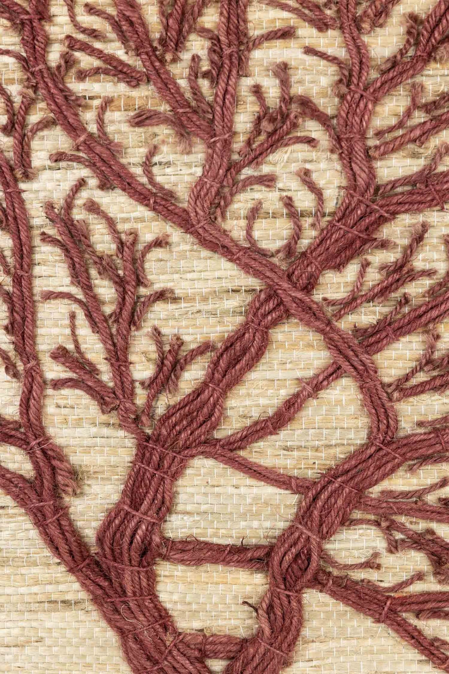 Wall hanging tree jute 36x33 nat/brn