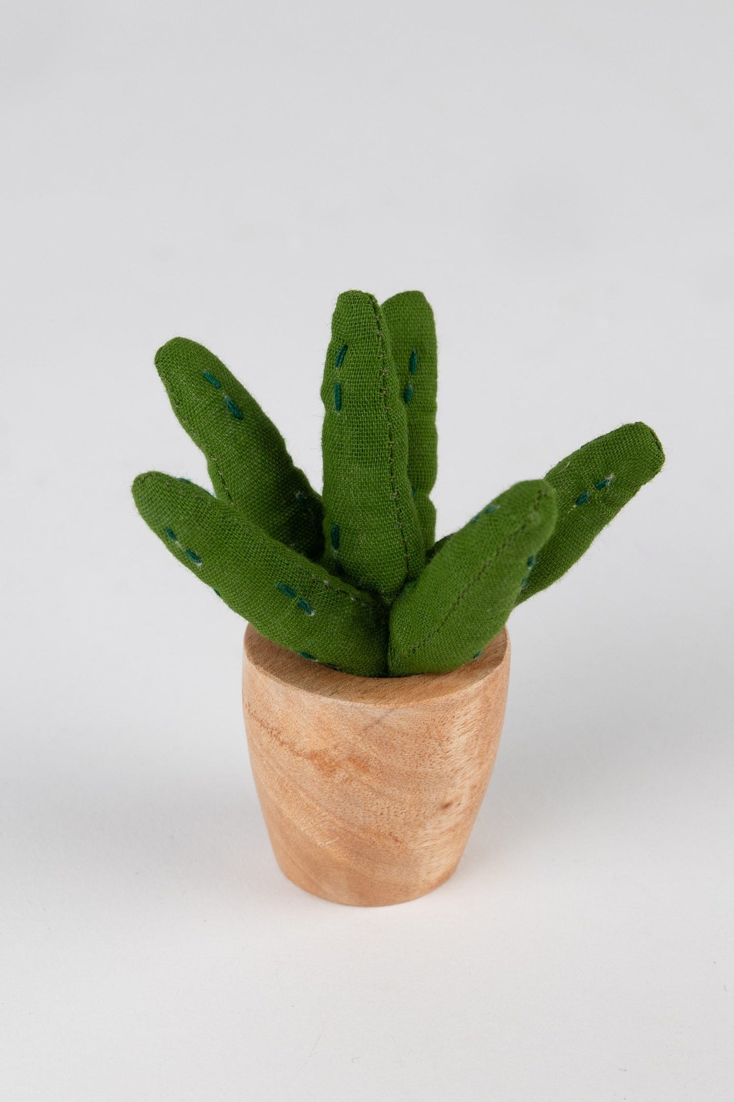 Statue cactus aloe vera M/3 cotton/wd 3H grn/nat