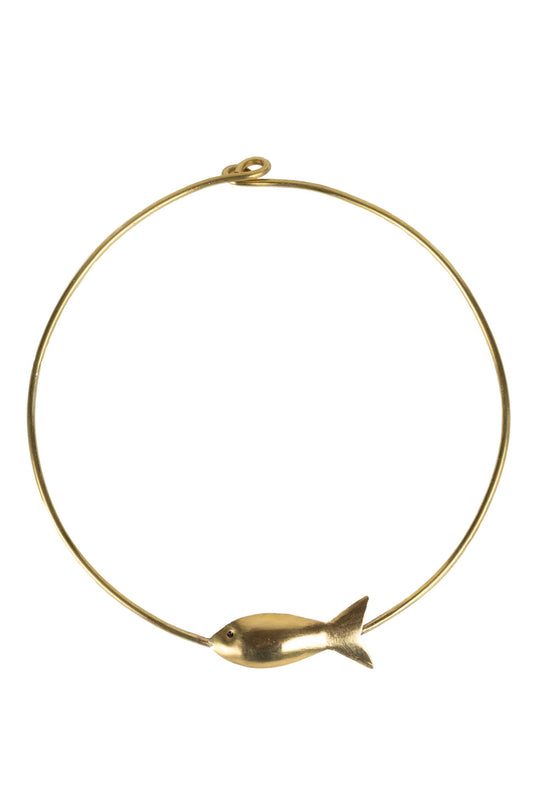 Necklace choker fish machali brass 6D brass