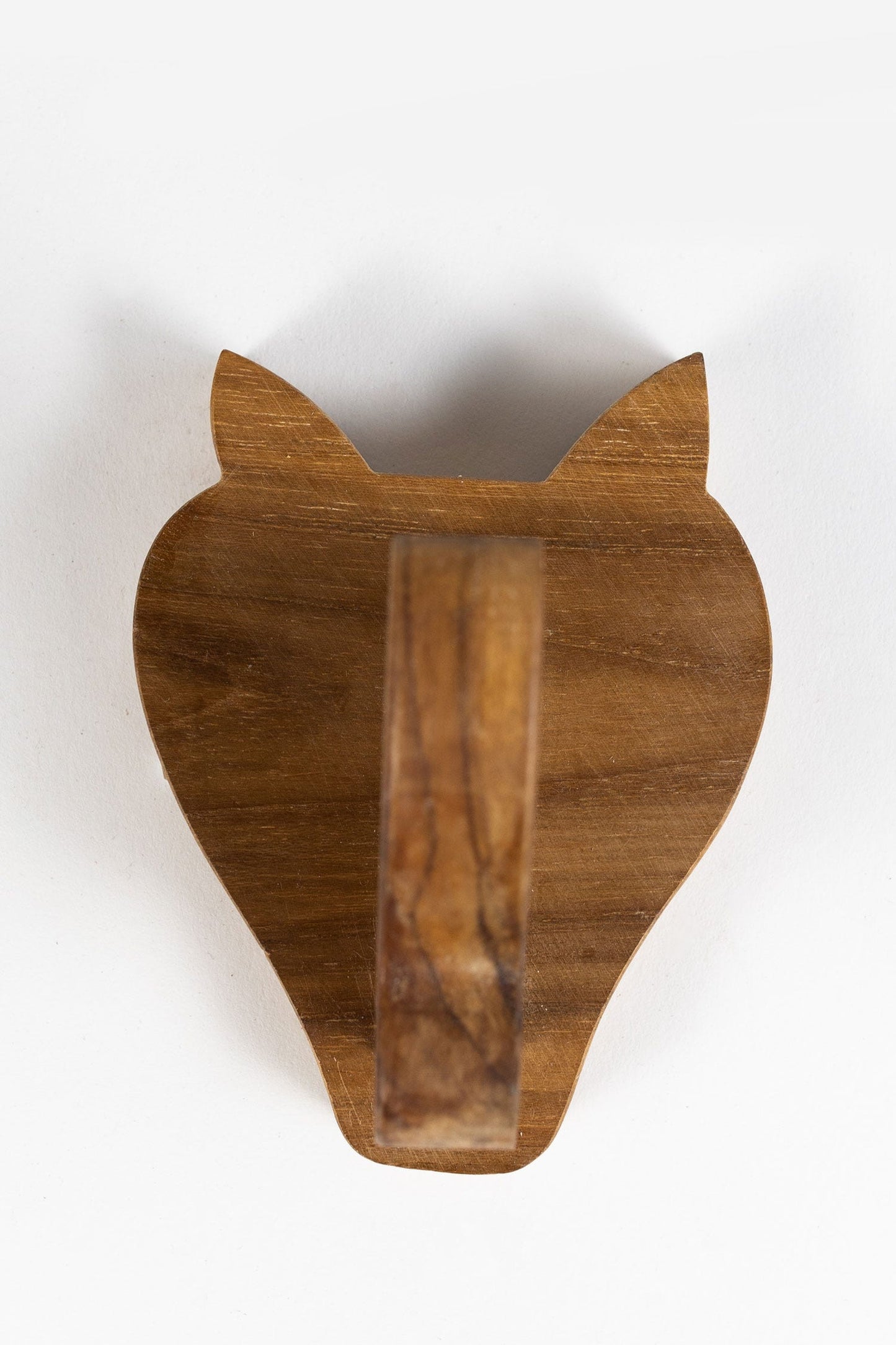 Hook rhino head teak wood 3Wx4H natural