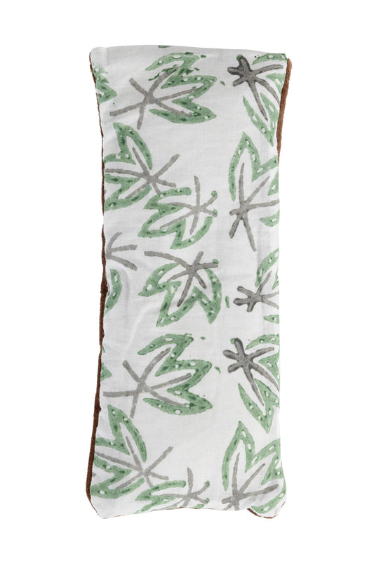 Eye pillow leaves cttn/rice/lavendar 9x4 brn/grn