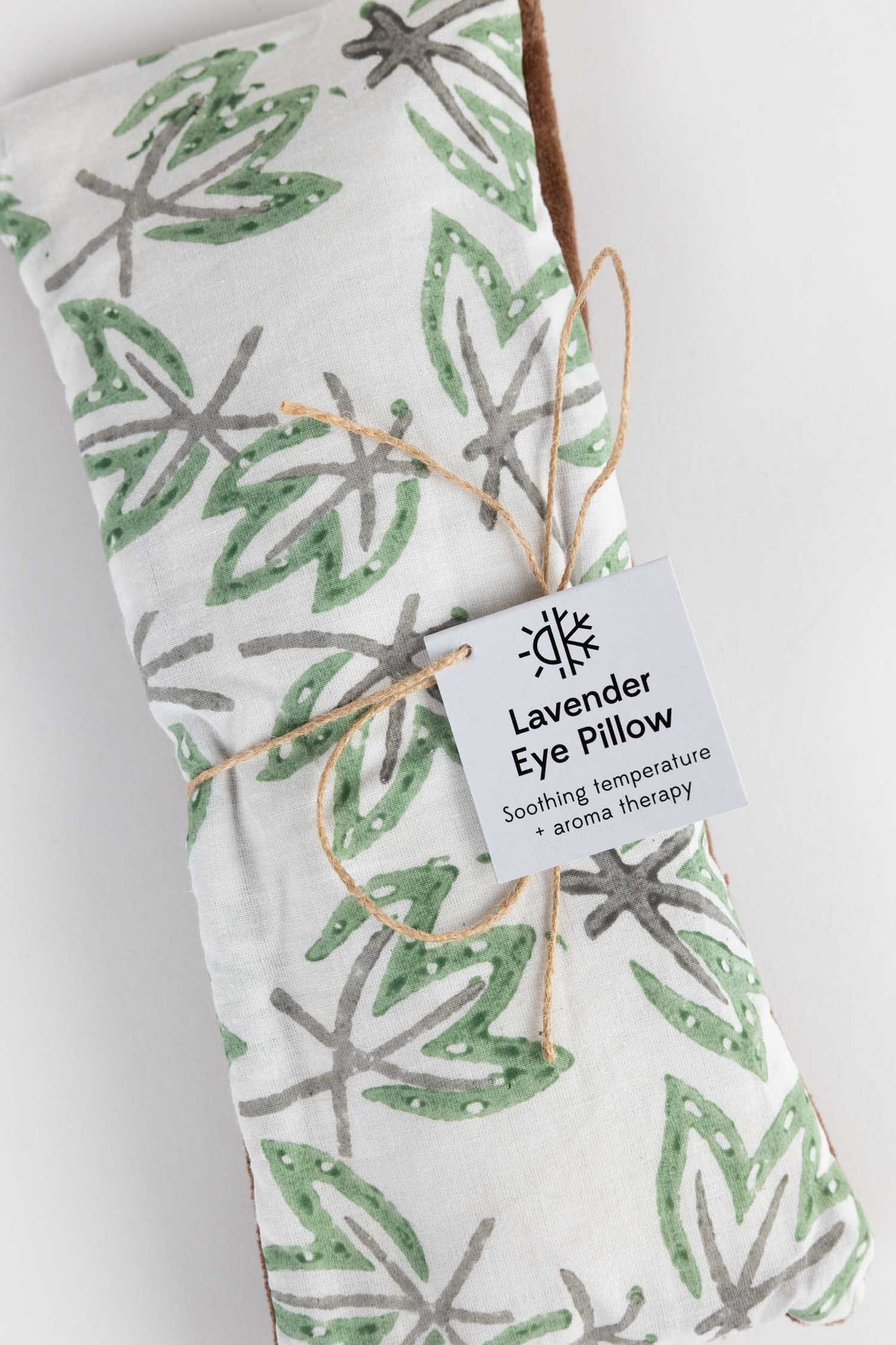 Eye pillow leaves cttn/rice/lavendar 9x4 brn/grn