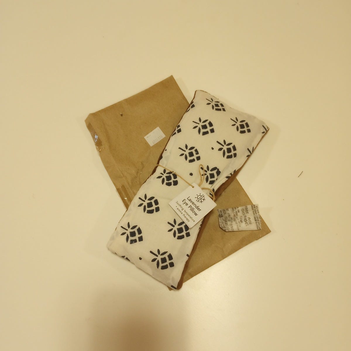 Eye pillow buds cttn/rice/lavendar 9x4 brn/navy