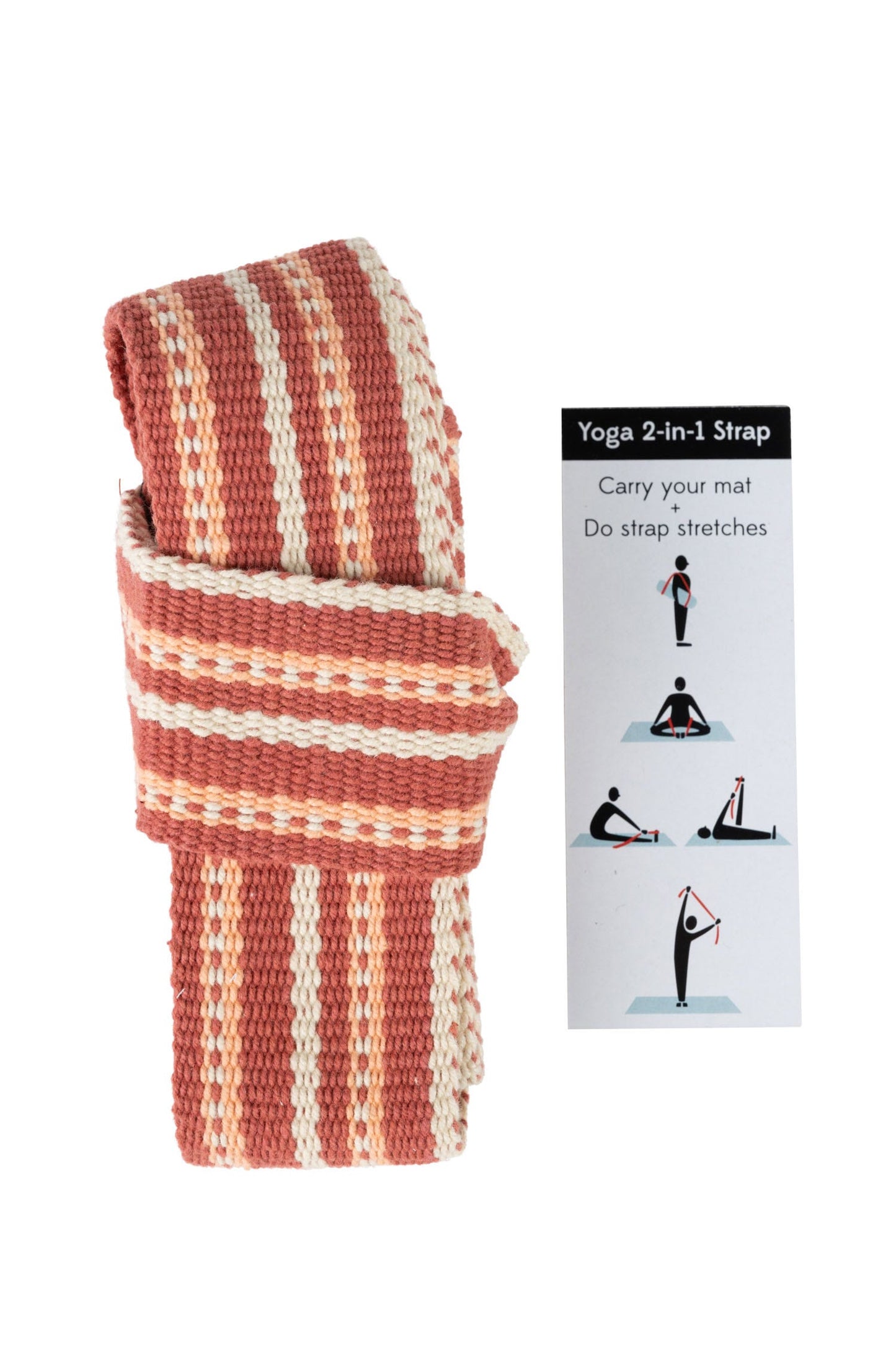 Yoga 2 in 1 strap woven cotton 52Lx1.75W pch/pnk